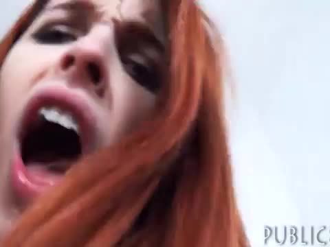 Redhead eurobabe hairy pussy banged and cum facialed