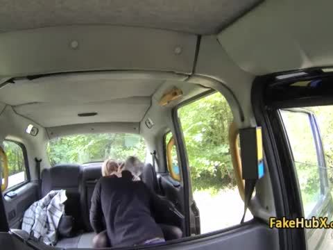Fake taxi driver fucks slut on backseat