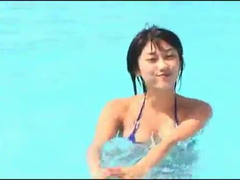 Bikini girl in pool
